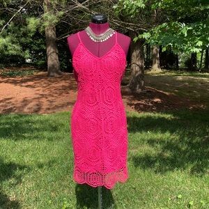 JOA dress, pink lace over pink, Medium